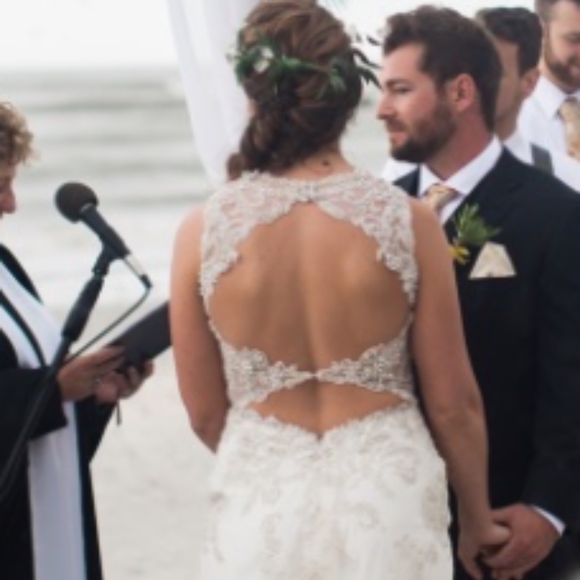 Maggie Sottero Jade 5MD056 wedding sz 10, street 6 - Picture 7 of 8